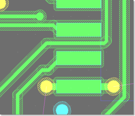 BAE Version 6.8: Layout Editor - Design Rule Checking: Element-specific DRC Clearance Display Option