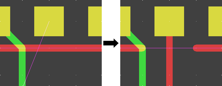 BAE Version 7.8: Layout Editor - Clip Obstructing Traces when Placing New Trace